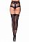 Ажурные трусики с чулками Fishnet Panty & Thigh High - Leg Avenue, One Size, Черный