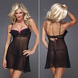 <strong>Полупрозрачное неглиже с лифом пуш-ап</strong> <br />
Потрясающая сорочка бэби-долл длиной до колен. <div class="charTableblock"><div><span>Размер</span>: S (42-44)</div><div><span>Цвет</span>: черный</div><div><span>Производитель</span>: Coquette, Канада</div><div><span>В наличии</span>: S, черный</div></div> Полупрозрачное неглиже с лифом пуш-ап
Потрясающая сорочка бэби-долл длиной до колен.