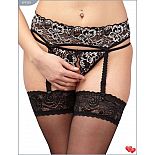 <strong>Пояс и контактные трусики-стринги из чёрно-белого кружева</strong> <br />
Пояс и контактные трусики-стринги из чёрно-белого кружева. <div class="charTableblock"><div><span>Размер</span>: L (46-48); XL (48-50)</div><div><span>Цвет</span>: черный</div><div><span>Производитель</span>: Ванильный рай, Россия</div><div><span>В наличии</span>: L-XL, черный с белым</div></div> Пояс и контактные трусики-стринги из чёрно-белого кружева
Пояс и контактные трусики-стринги из чёрно-белого кружева.