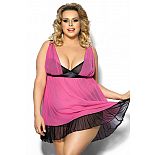 <strong>Эффектная сорочка Carinola</strong> <br />
Полупрозрачная розовая сорочка с контрастными черными вставками, чашка мягкая без косточки, бретели регулируются по длине, застежка крючки. <div class="charTableblock"><div><span>Размер</span>: 1X (50-52); 2X (52-54); 3X (54-56); 4X (56-58); 5X (58-60); 6X (60-62)</div><div><span>Цвет</span>: красный, розовый</div><div><span>Производитель</span>: Anais, Польша</div><div><span>В наличии</span>: 1X-2X, розовый с черным; 3X-4X, розовый с черным; 5X-6X, розовый с черным</div></div> Эффектная сорочка Carinola
Полупрозрачная розовая сорочка с контрастными черными вставками, чашка мягкая без косточки, бретели регулируются по длине, застежка крючки.