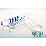 <strong>Анально- вагинальный стеклянный стимулятор (Toyfa 912088)</strong> <br />
Этот стеклянный стимулятор с тремя отростками одинаково подойдет как гетеросексуальным, так и лесбийским парам. Только если в первом случае секс-игрушка будет применяться для вагинально-анальной стимуляции женщины, то во втором она будет использоваться обеими партнершами. <br><br>
Вагинальный отросток с синей спиралью на тельце и большой головкой с легкостью проникнет в лоно и доставит море удовольствия. Особенно, если при этом соседний анальный отросток с гладенькой поверхностью войдет в лоно. <br><br>
Управлять стимулятором удобнее всего с помощью держателя-ручки с шаром на кончике. Стоит отметить, что покрытую небольшими шишечками ручку также можно использовать в качестве вагинального стимулятора.
<div class="charTableblock"><div><span>Длина, см</span>: 16</div><div><span>Материал</span>: стекло</div><div><span>Цвет</span>: прозрачный</div><div><span>Особенности</span>: двухголовый; без мошонки</div><div><span>Длина, см</span>: 13-16</div><div><span>Производитель</span>: Sexus, Китай</div></div> Анально- вагинальный стеклянный стимулятор (Toyfa 912088)
Этот стеклянный стимулятор с тремя отростками одинаково подойдет как гетеросексуальным, так и лесбийским парам. Только если в первом случае секс-игрушка будет применяться для вагинально-анальной стимуляции женщины, то во втором она будет использоваться обеими партнершами. <br><br>
Вагинальный отросток с синей спиралью на тельце и большой головкой с легкостью проникнет в лоно и доставит море удовольствия. Особенно, если при этом соседний анальный отросток с гладенькой поверхностью войдет в лоно. <br><br>
Управлять стимулятором удобнее всего с помощью держателя-ручки с шаром на кончике. Стоит отметить, что покрытую небольшими шишечками ручку также можно использовать в качестве вагинального стимулятора.