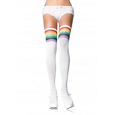 <strong>Чулочки с радугой в области резинки</strong> <br />
Непрозрачные белые чулочки с резинкой в цвета радуги.<div class="charTableblock"><div><span>Размер</span>: S (42-44); M (44-46); L (46-48)</div><div><span>Цвет</span>: белый</div><div><span>Производитель</span>: Leg Avenue, США</div><div><span>В наличии</span>: S-M-L, белый</div></div> Чулочки с радугой в области резинки
Непрозрачные белые чулочки с резинкой в цвета радуги.