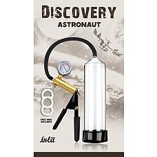<strong>Вакуумная помпа с манометром Discovery Astronaut </strong> <br />
С вакуумной помпой с манометром Astronaut от Lola Toys эрекция будет тверже и продолжительнее.<div class="charTableblock"> </div> Вакуумная помпа с манометром Discovery Astronaut
С вакуумной помпой с манометром Astronaut от Lola Toys эрекция будет тверже и продолжительнее.