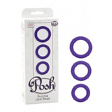 <strong>Набор эрекционных колец Posh Silicone Love Rings фиолетовый</strong> <br />
Набор Posh Silicone Love Rings - три эрекционных кольца разного диаметра.<div class="charTableblock"><div><span>Материал</span>: силикон</div><div><span>Цвет</span>: другой</div><div><span>Наличие вибрации</span>: без вибрации</div><div><span>Тип</span>: кольцо</div></div> Набор эрекционных колец Posh Silicone Love Rings фиолетовый
Набор Posh Silicone Love Rings - три эрекционных кольца разного диаметра.