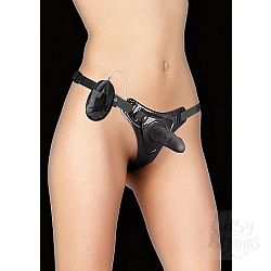 Чёрный страпон с вибрацией Vibrating Strap-On - 11 см. Чёрный страпон с вибрацией Vibrating Strap-On - 11 см.