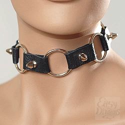 Ошейник с кольцами СК-Визит, Черный Ошейник с кольцами СК-Визит, Черный