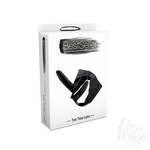 ���������� 2  ׸���� ��������� ������� � ����������� ������� STRAP ON WITH DOUBLE DILDO TWO TIMES LATEX - 16 ��.