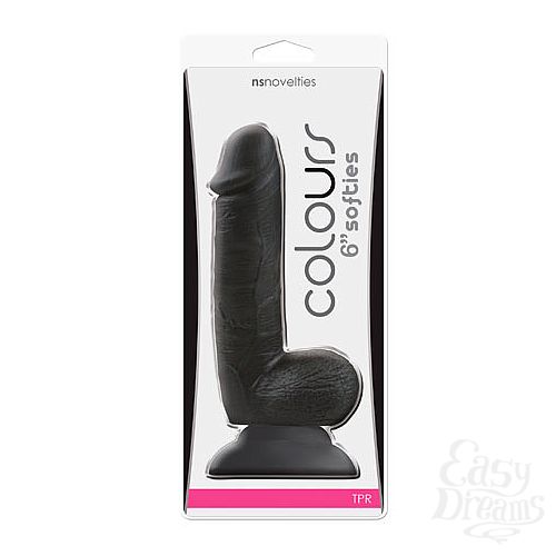  2   Colours - Softies 6 Dildo - Black   