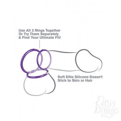 ���������� 2  ����� �� ���� ����������� ����� Silicone 3-Ring Stamina Set