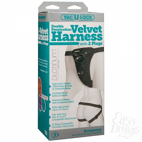 ���������� 3  ����� �� �������� � ���� ������ Double Penetration Velvet Harness w/ 2 Plug