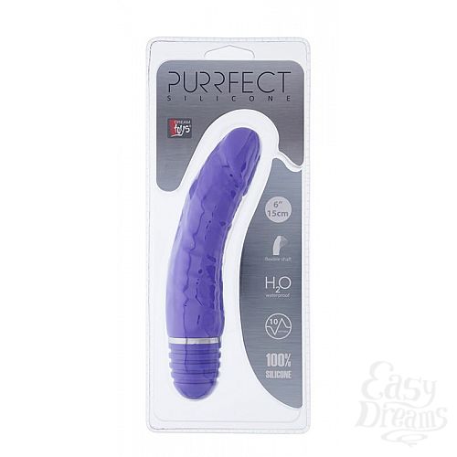  2    PURRFECT SILICONE VIBRATOR 6INCH PURPLE