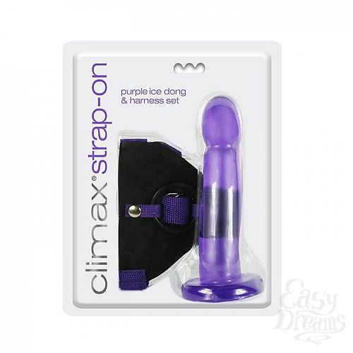 ���������� 2  ���������� ������� Climax Strap-on Purple Ice Dong   Harness set - 17,8 ��.