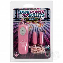Doc Johnson, 
 10X Dual Power Bullets - Slim - Pink