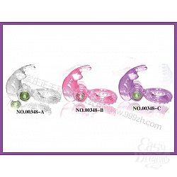 Фиолетовое эрекционное кольцо с вибратором и клиторальным стимулятором-зайчиком Фиолетовое эрекционное кольцо с вибратором и клиторальным стимулятором-зайчиком