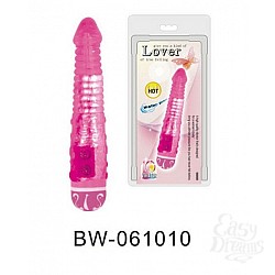 Розовый ребристый вибромассажер Розовый ребристый вибромассажер